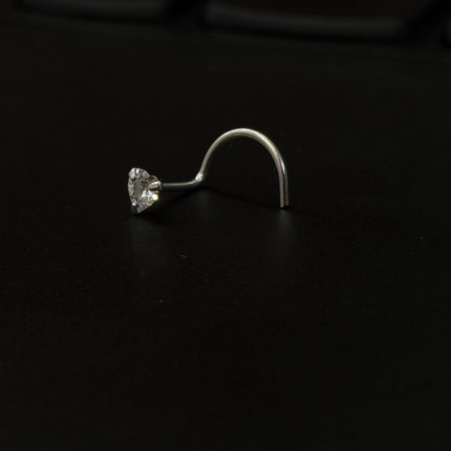 NR-158 Elegant White AD Stone 925 Sterling Silver Nose Pin