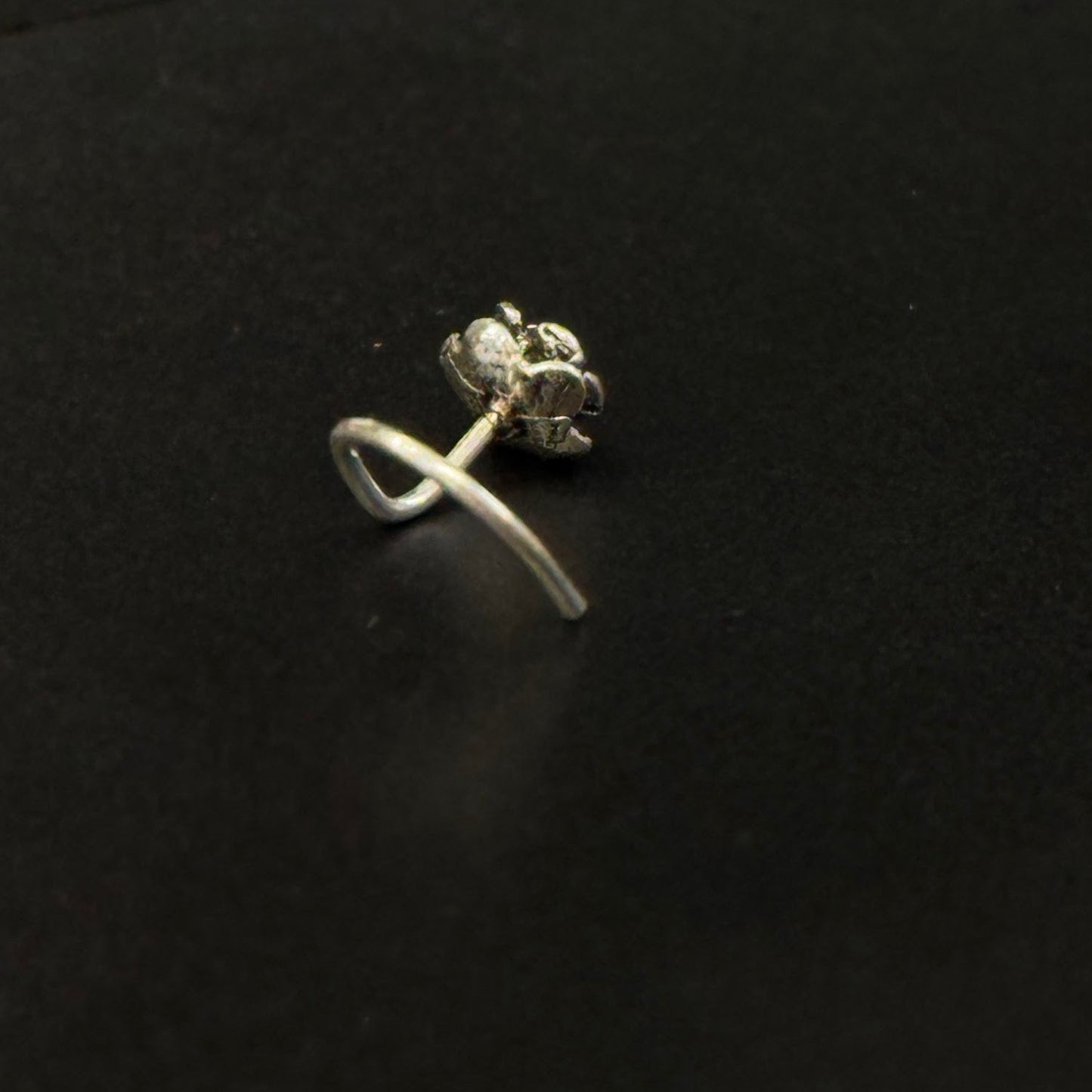 NR-155 Classic Oxidized 925 Sterling Silver Nose Pin