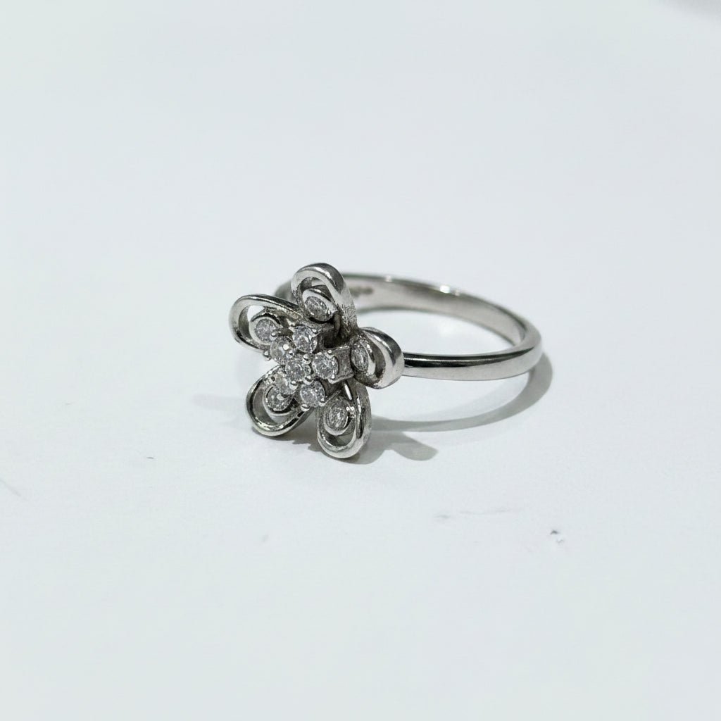 Elegant White AD Stone Italian 925 Sterling Silver Ring – alternate view