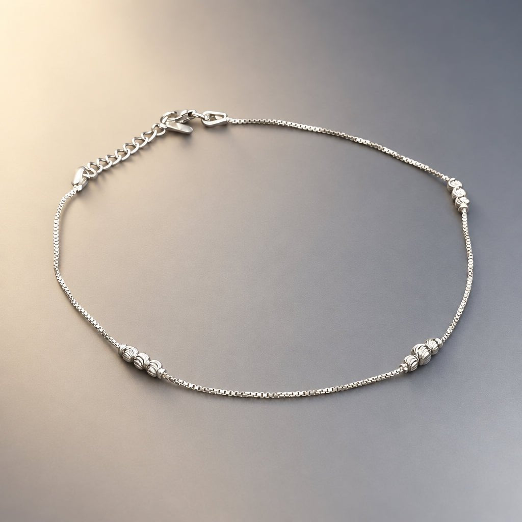Fair 925 Sterling Silver Silver Balls Women's Anklet