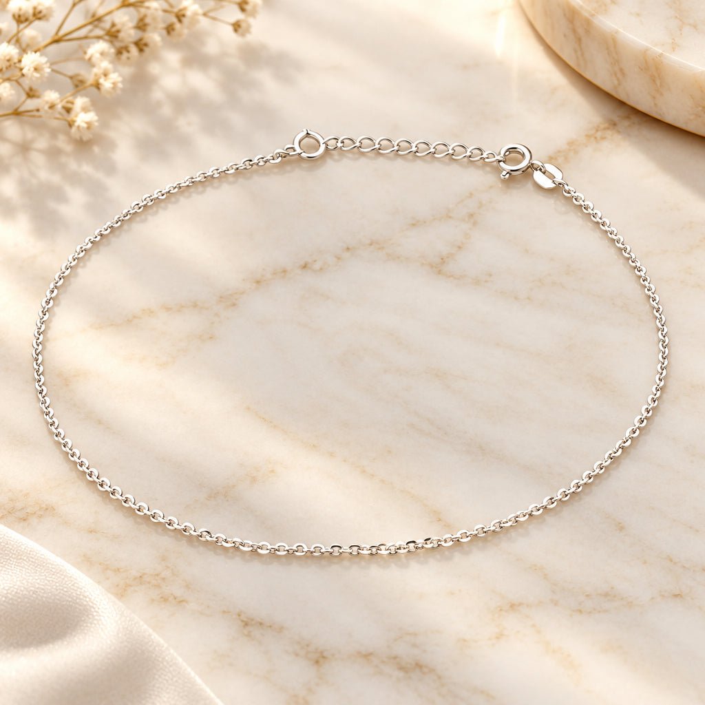 Fair 925 Sterling Silver Italian Women's Anklet Pair