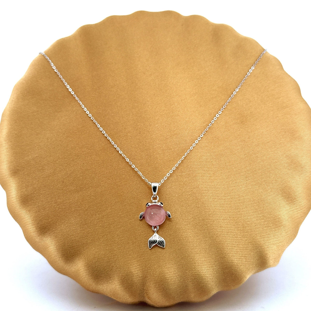 Blush Crystal Pink Stone 925 Sterling Silver Italian Chain Necklace — alternate view