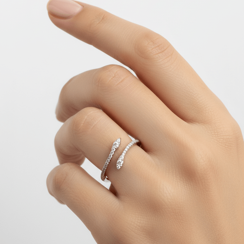 Rings - Timeless Glow White AD Stone 925 Sterling Silver Italian Ring - Topco Silver