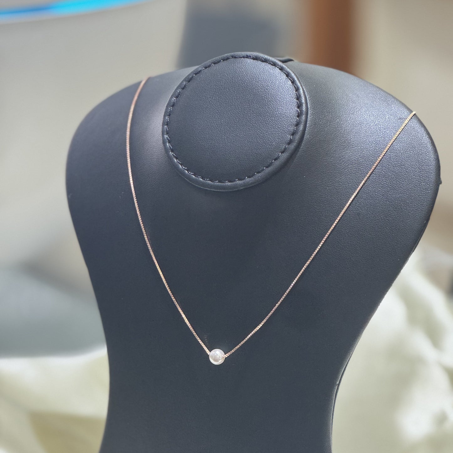 Single pearl solitaire 925 silver rose gold necklace — minimal daily charm for gifting occasions. - image 1