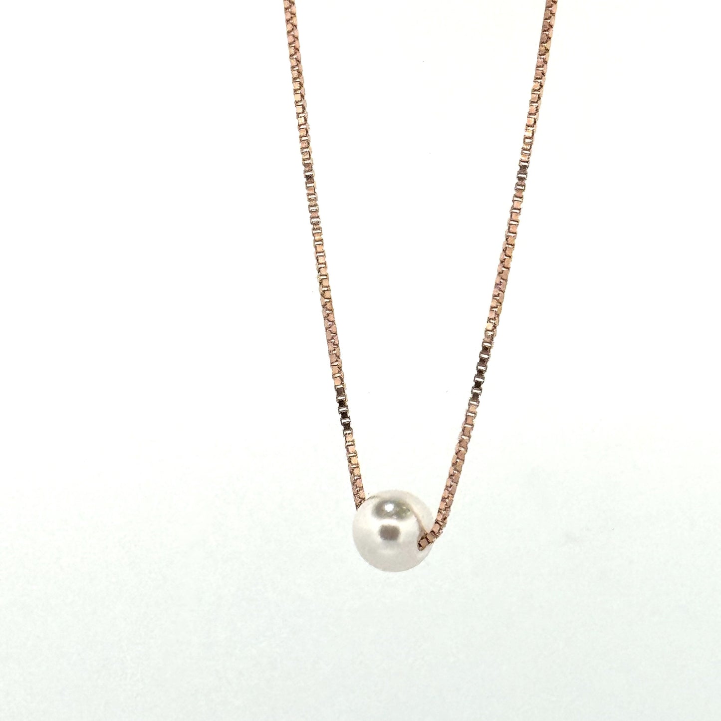 Single pearl solitaire 925 silver rose gold necklace — minimal daily charm for gifting occasions. - image 2