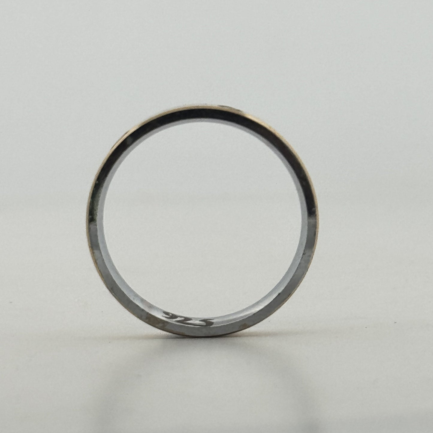 Gold plated screw motif 925 silver mens band — industrial-edge ring for office & weddings. - image 2