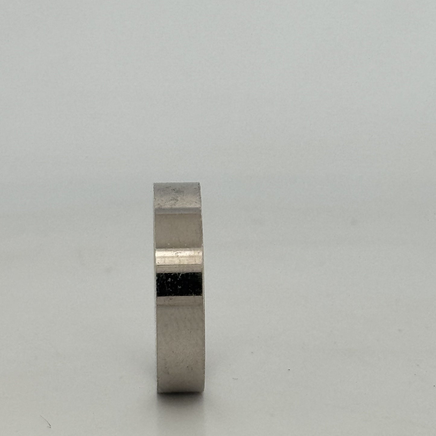 Sleek rhodium 925 silver mens band ring — polished minimalist essential for daily wear. - image 2