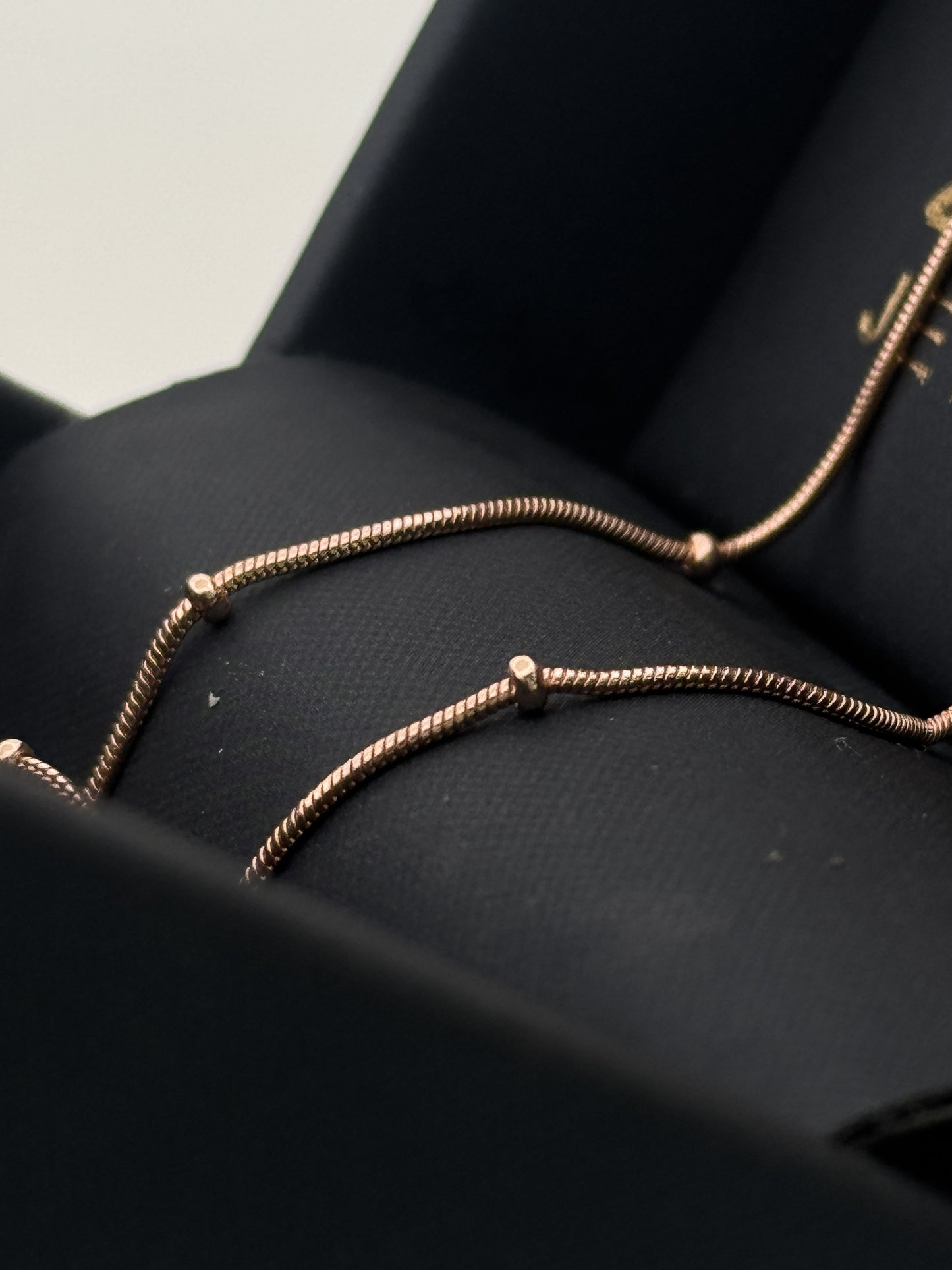 Rose gold satellite bead 925 silver chain | minimal daily necklace for women's gifting - image 3