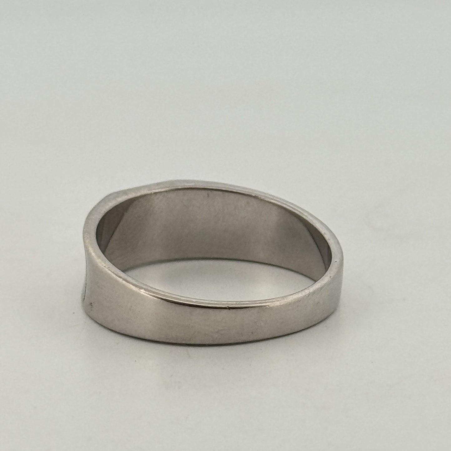 White AD pavé 925 silver linear band | radiant minimal daily wear ring for men - image 2