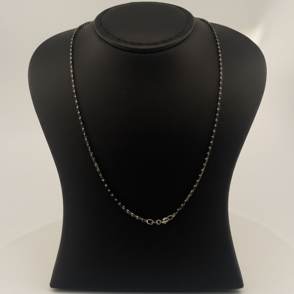 Black rhodium 925 silver spotted snake chain | bold two-tone unisex daily statement - image 6