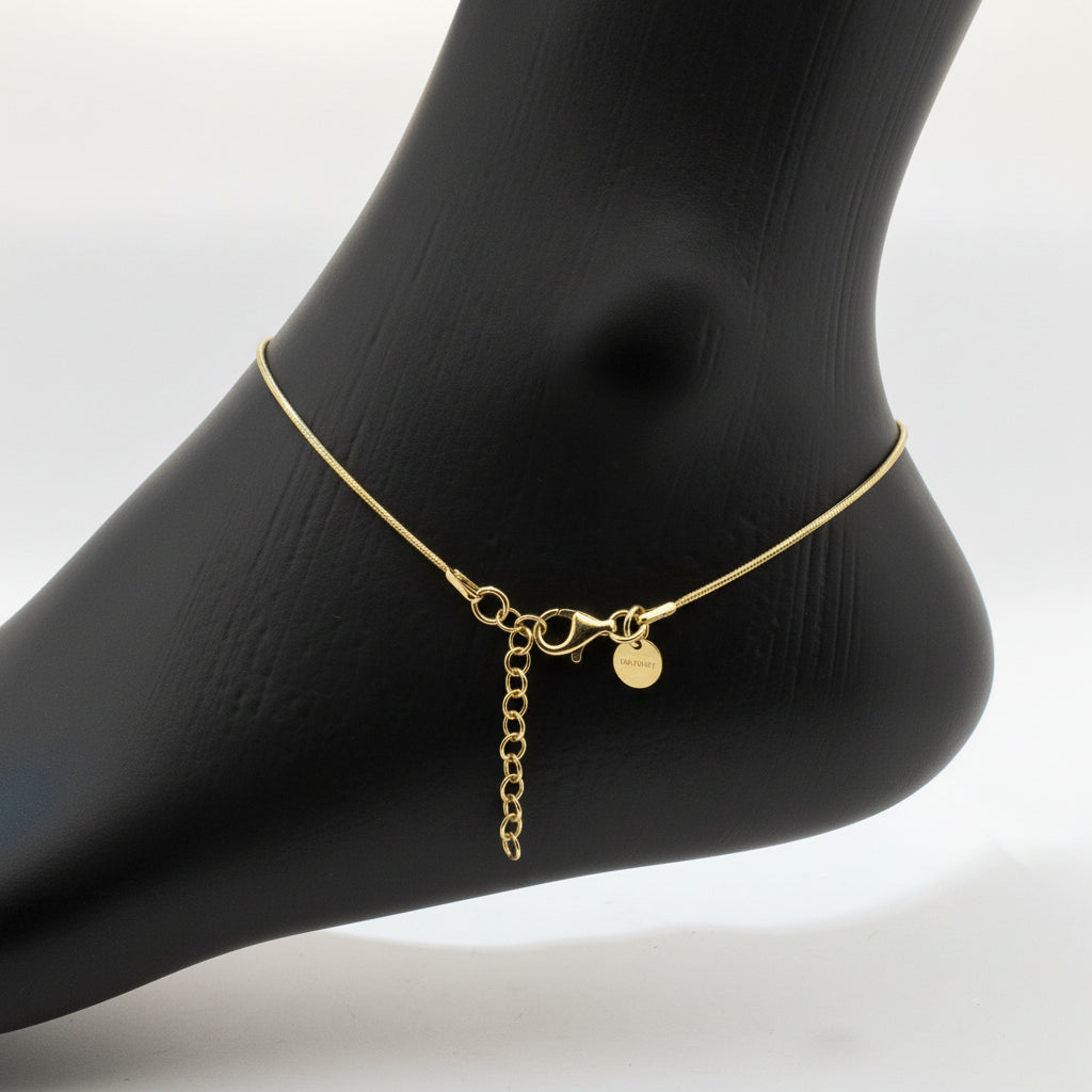 Gold-plated Italian snake 925 silver anklet | liquid-smooth festive gifting anklet for women - image 3