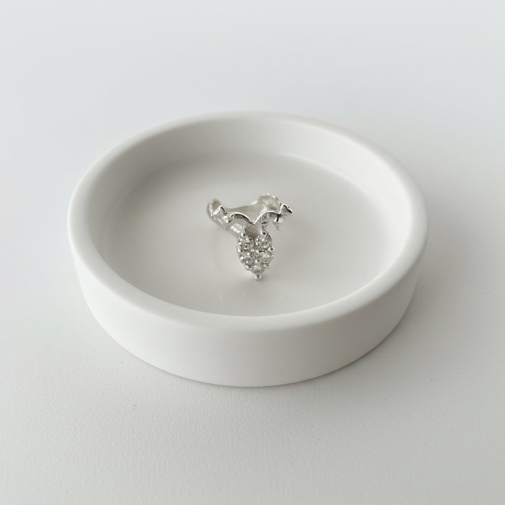 Rhodium 925 Silver Peacock Nose Pin With White American Diamond | Bridal Festive Elegance - image 3