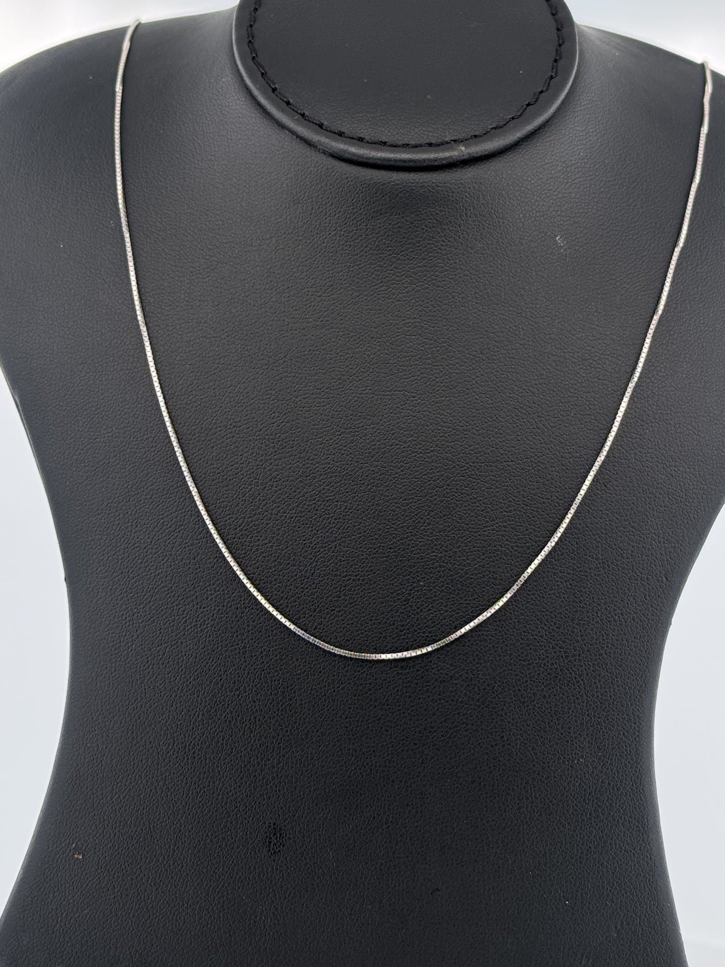 Rhodium 925 silver plain box chain | sleek unisex daily wear necklace for gifting - image 6