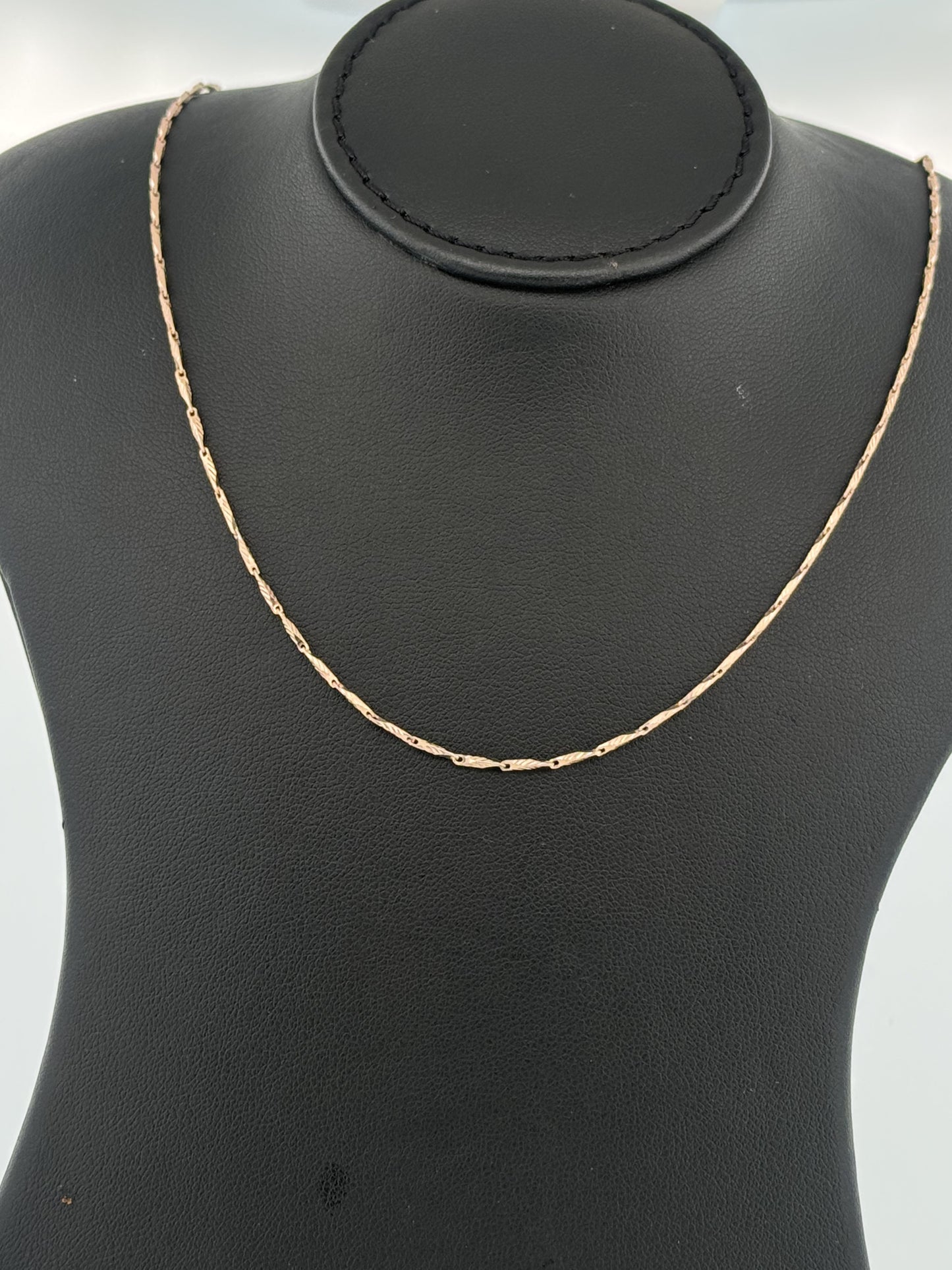 Rose-tone 925 silver fancy link chain | geometric diamond-cut texture for everyday editorial style - image 4