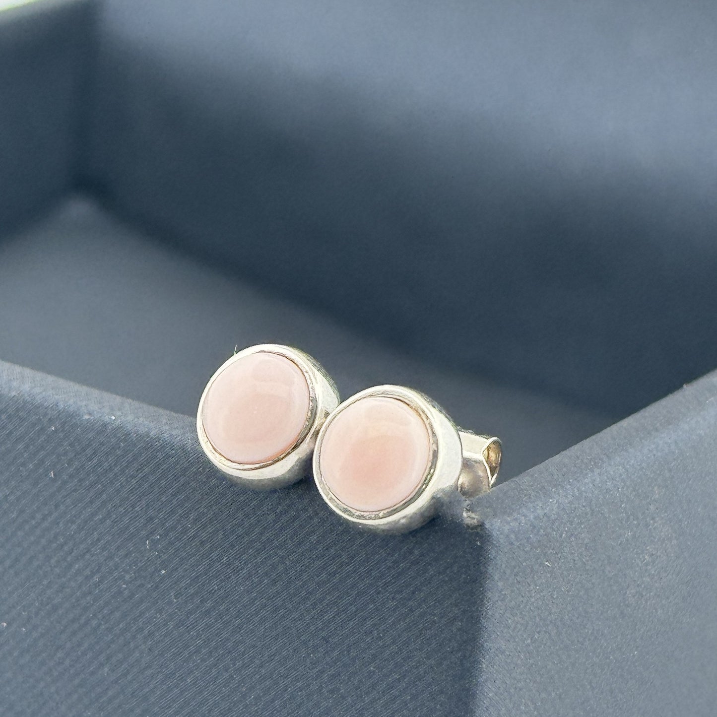 925 Silver Round Studs With Baby Pink Solitaire | Soft Minimal Charm For Daily Wear - image 1
