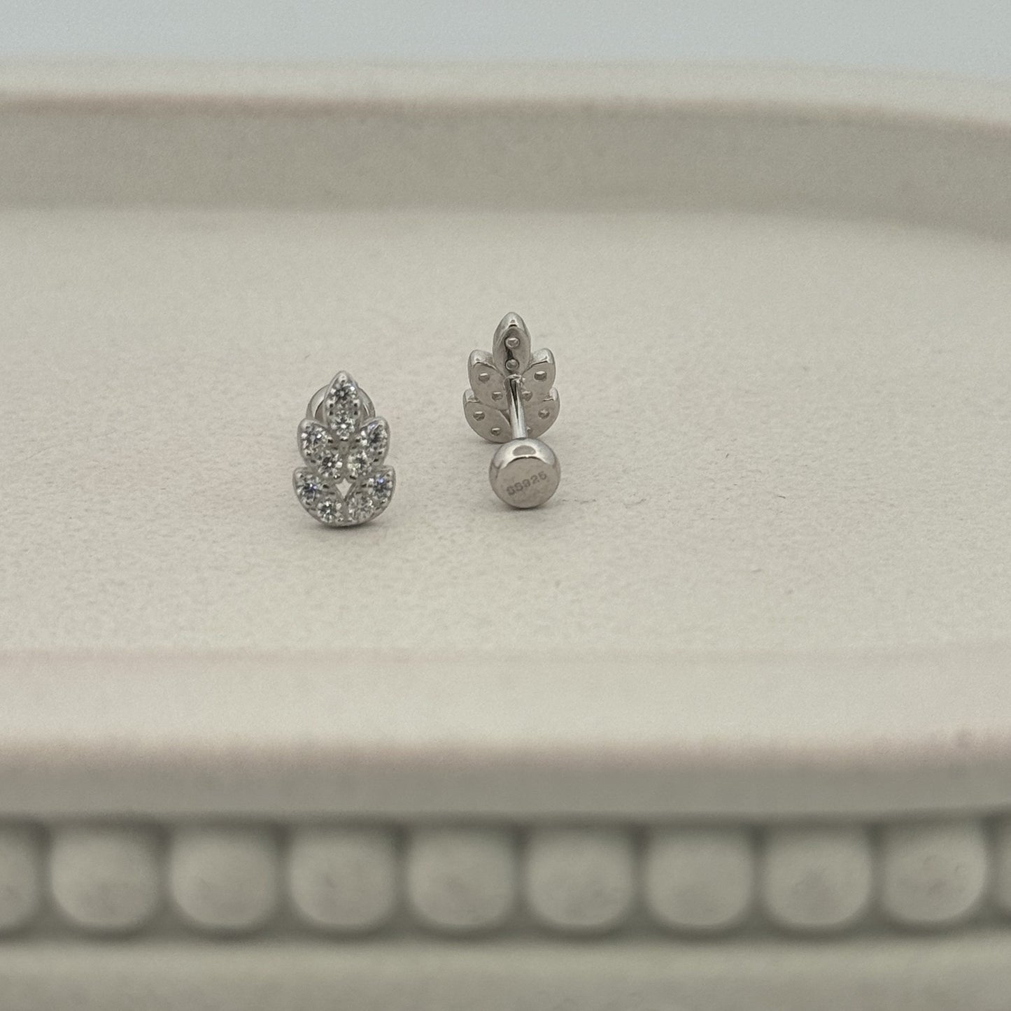 925 Silver Floral Cluster Studs With White AD Pavé | Dense Bridal Sparkle For Weddings - image 2