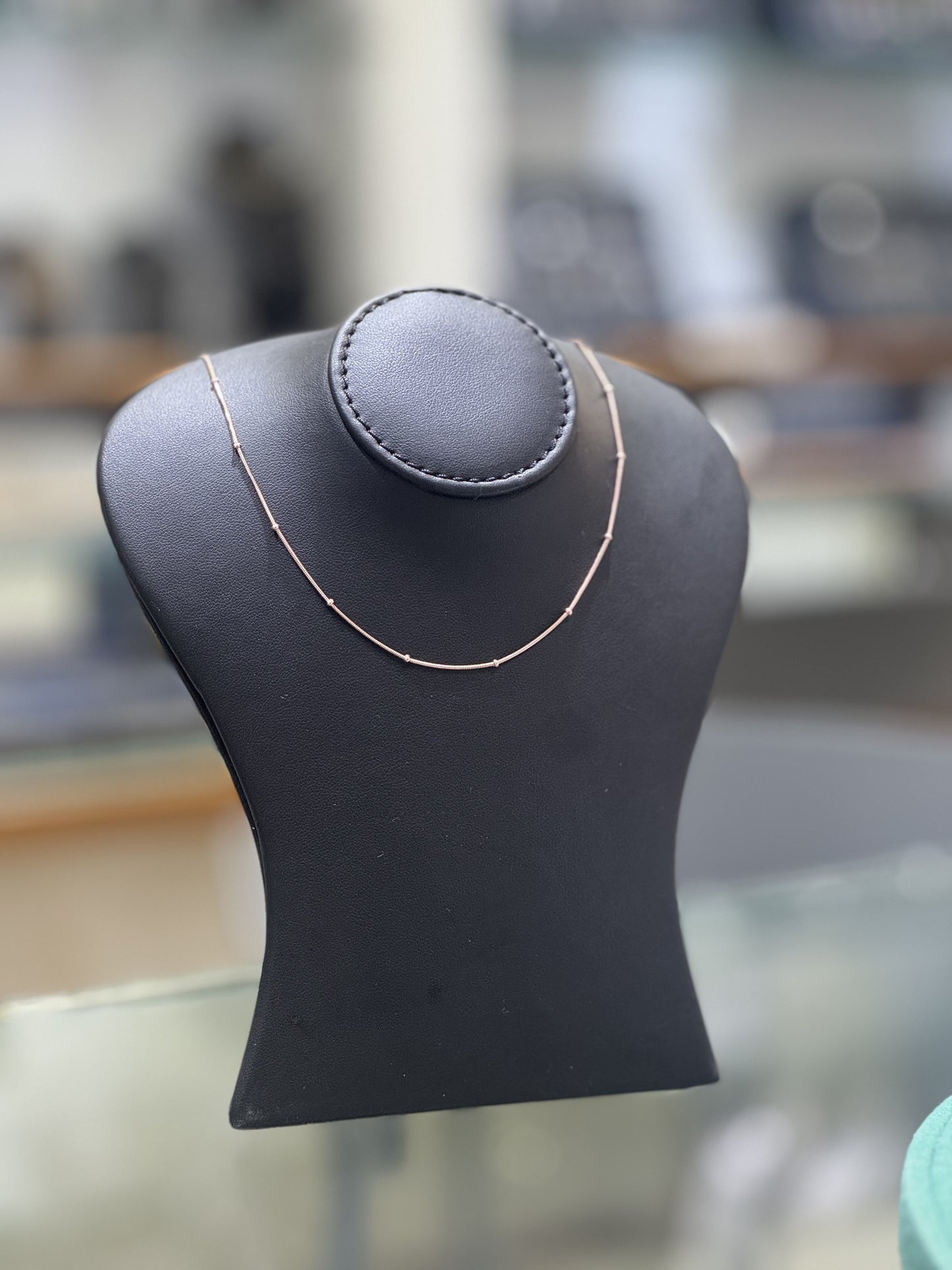Rose gold satellite bead 925 silver chain | minimal daily necklace for women's gifting - image 5