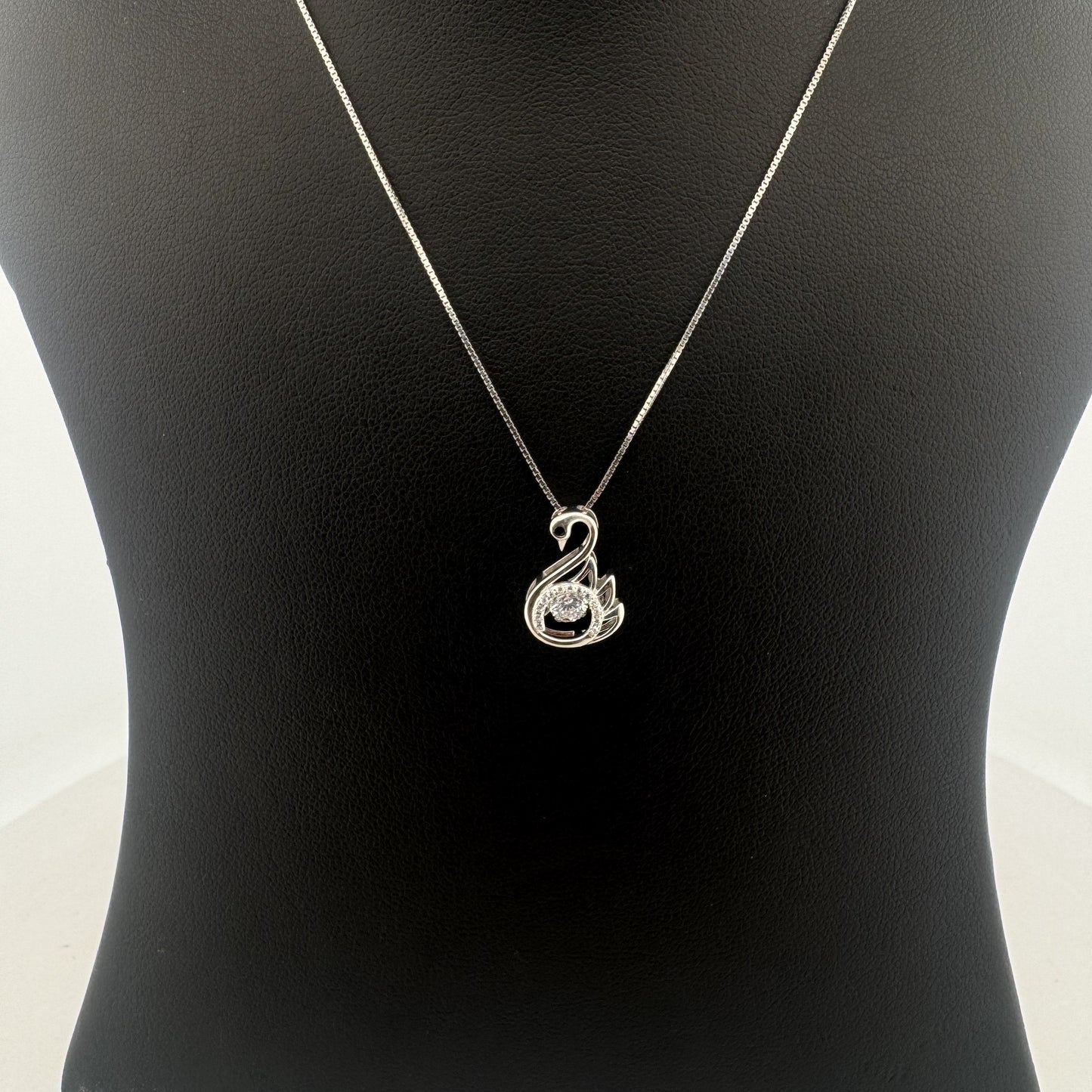 925 Silver Swan Pendant Necklace With Dancing White AD | Graceful Gifting For Her - image 2