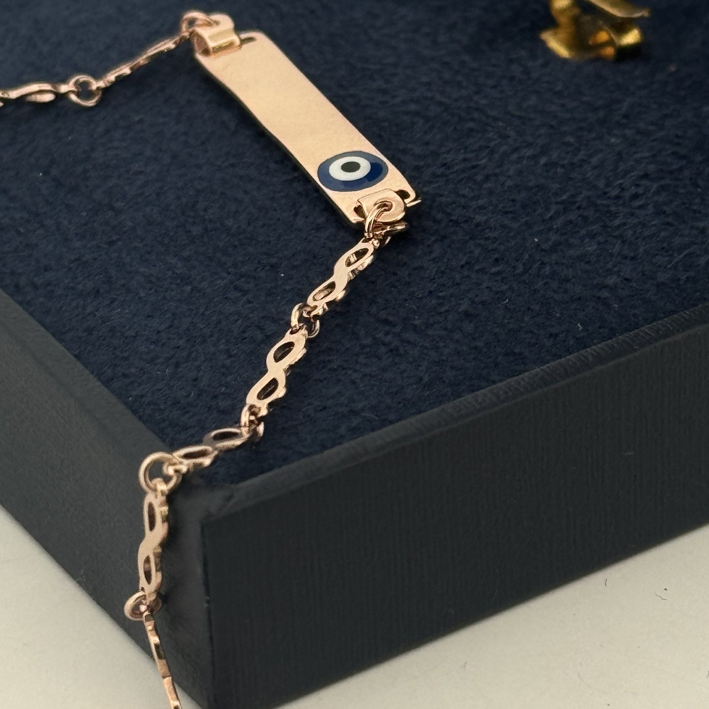 Rose-Tone 925 Silver Evil Eye Infinity Bracelet | Protective Daily Talisman Gifting Pick - image 1