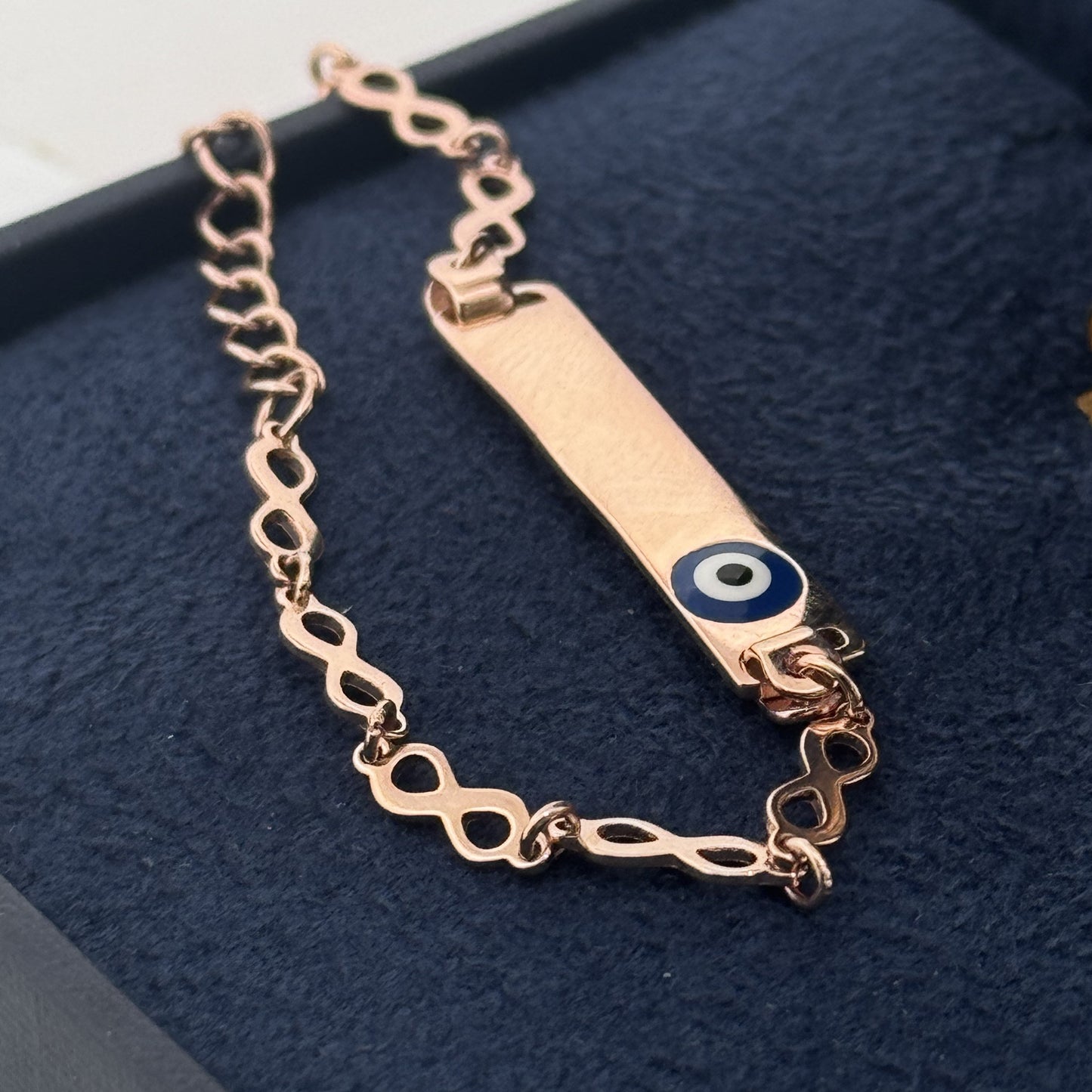 Rose-Tone 925 Silver Evil Eye Infinity Bracelet | Protective Daily Talisman Gifting Pick - image 2