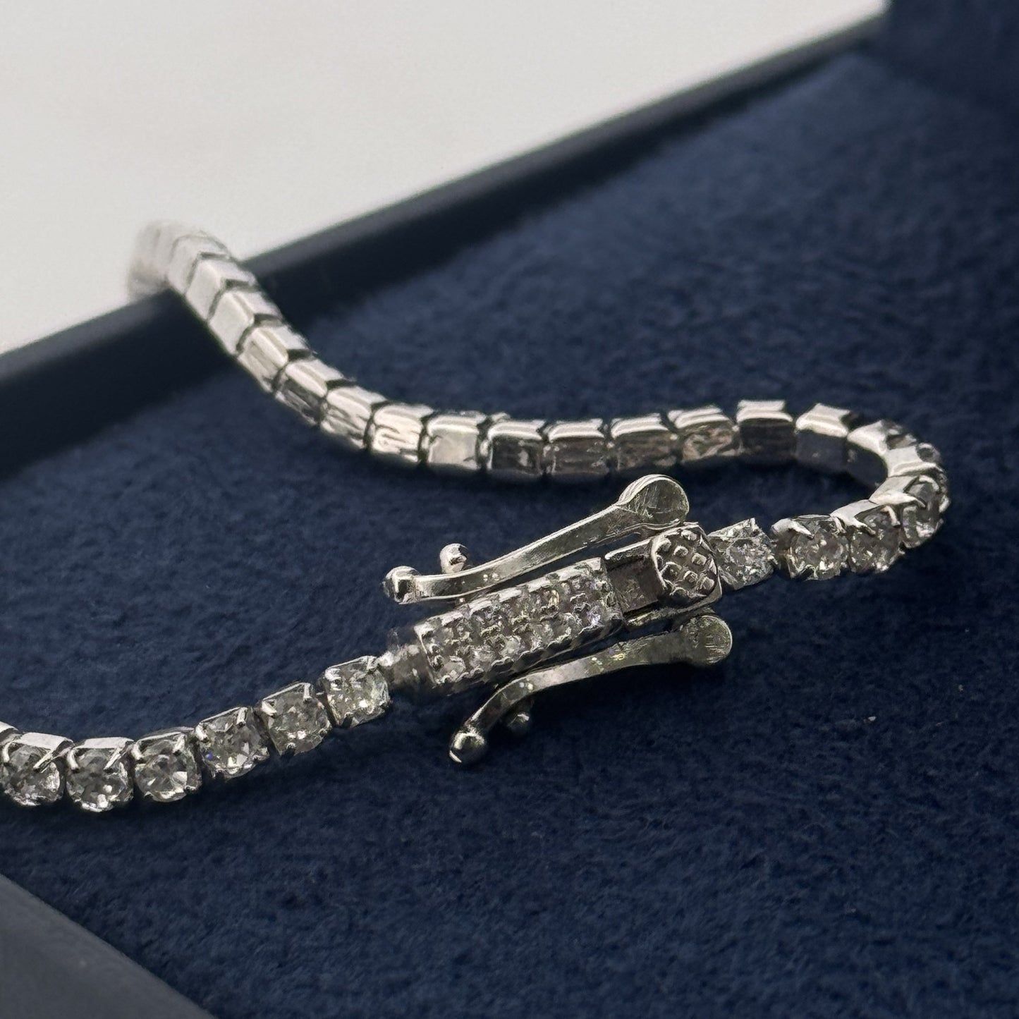 925 Silver Tennis Bracelet With White American Diamond | Full-Row Bridal Sparkle For Weddings - image 1