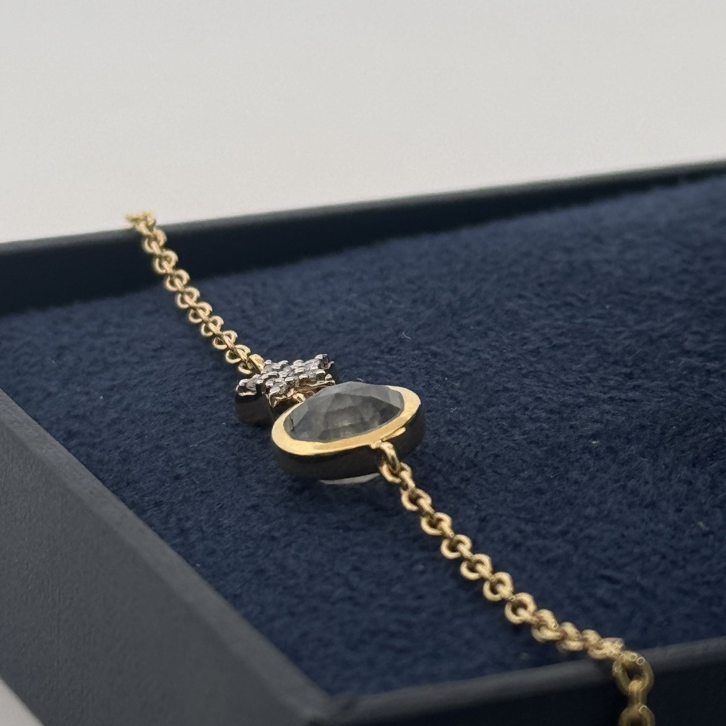 Gold-Plated 925 Silver Bracelet With Moonstone And Star Charm | Dreamy Gifting For Daily Wear - image 1