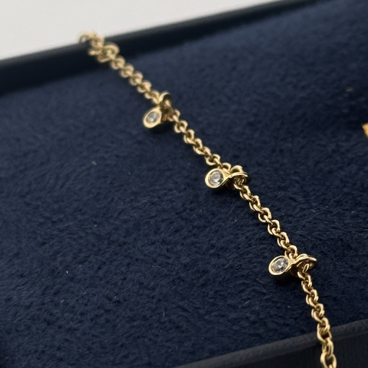 Gold-Plated 925 Silver Bracelet With Bezel White AD Charms | Subtle Celestial Daily Sparkle - image 3
