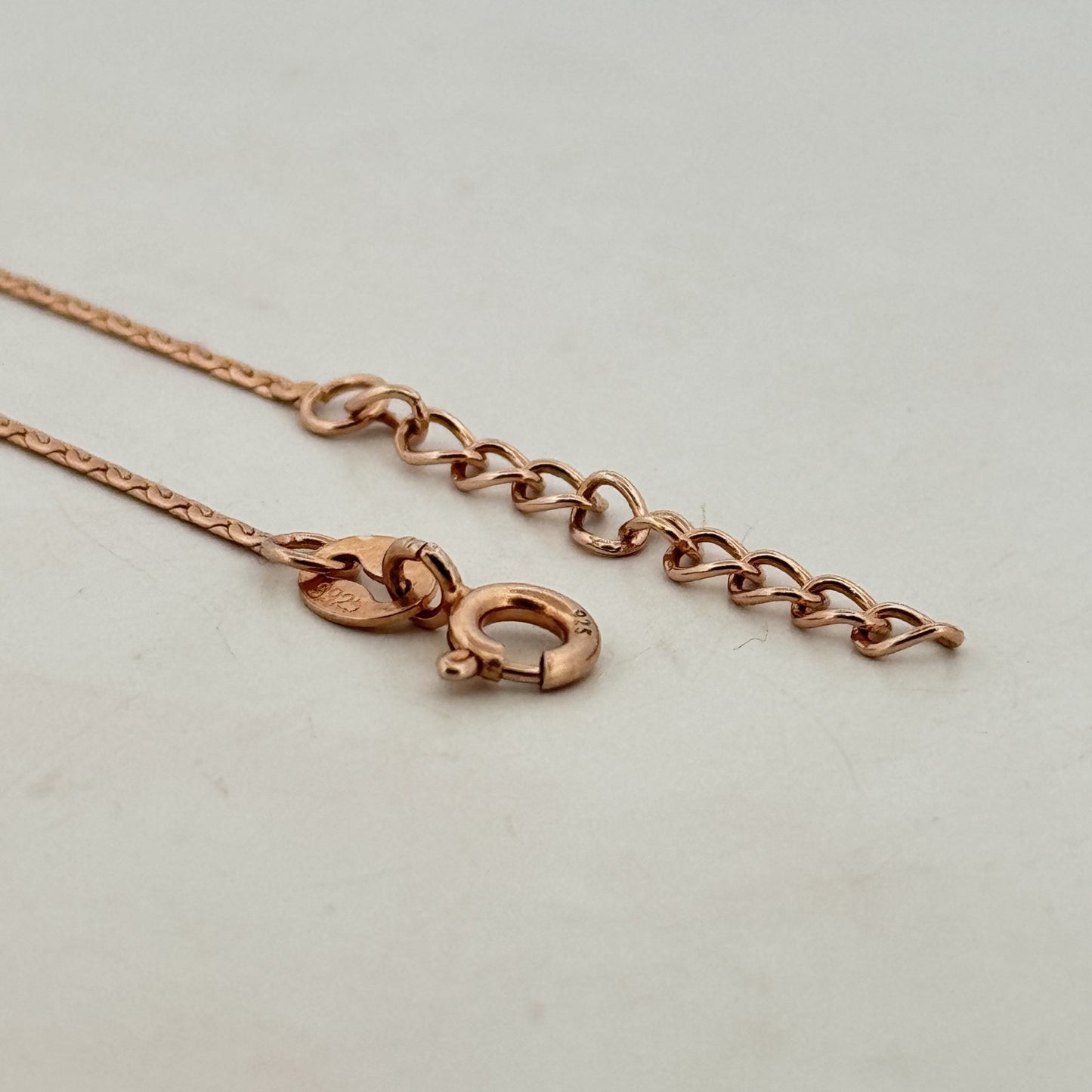 Rose-Tone 925 Sterling Silver Chain Anklet