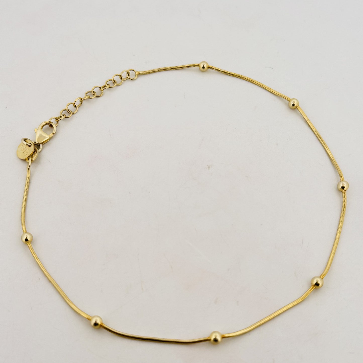Gold-plated Italian 925 Sterling Silver Anklet
