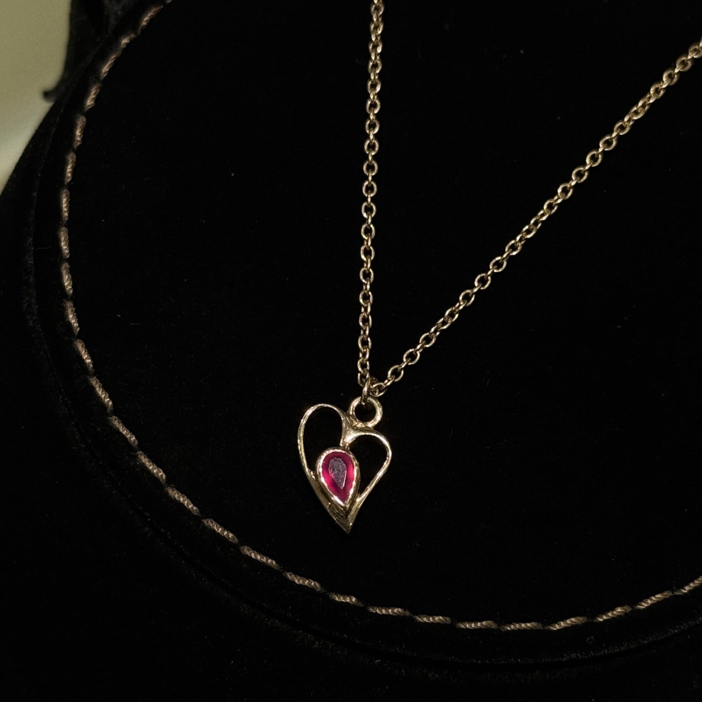 Pink Crystal Heart 925 Silver Pendant Necklace