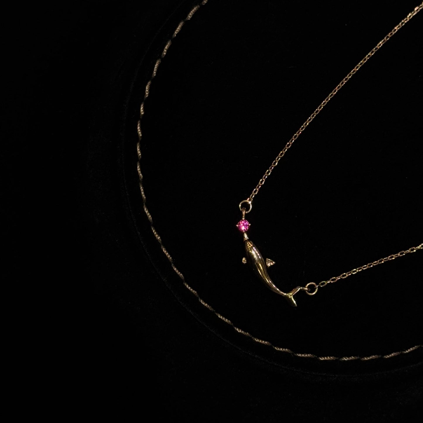 Pink Crystal Whale 925 Silver Pendant Necklace