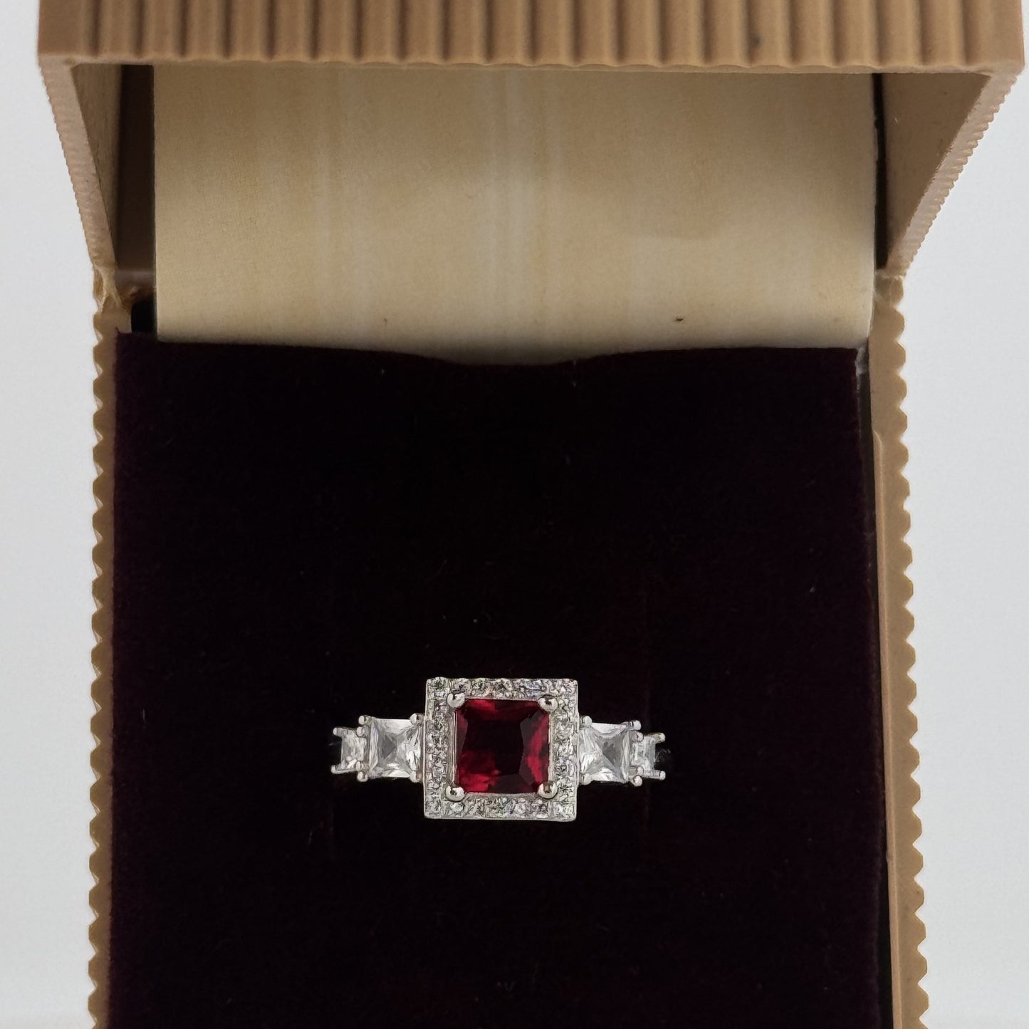 Elegant Pink & Red AD Stone Ring