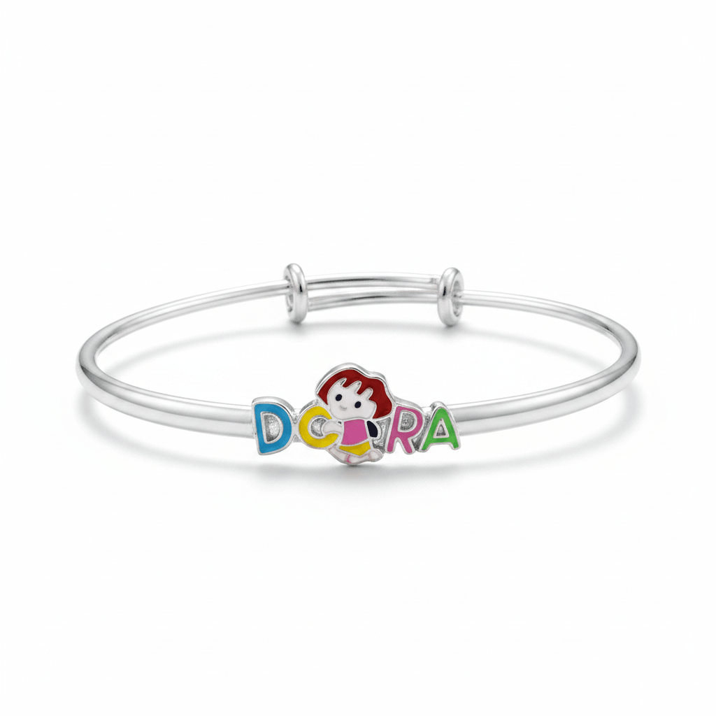 Enhanced kids’ silver bangle