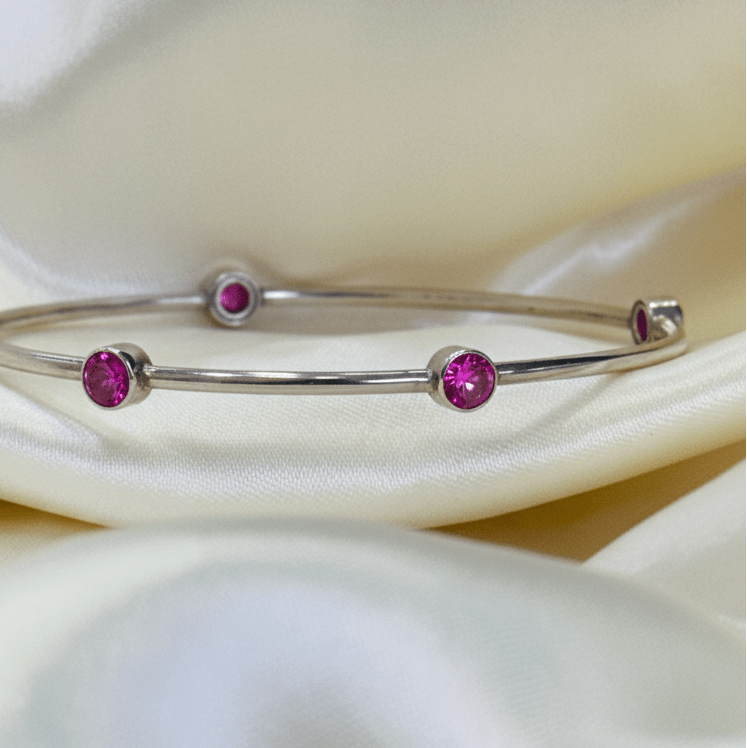 Enhanced Pink AD Stone Bangle