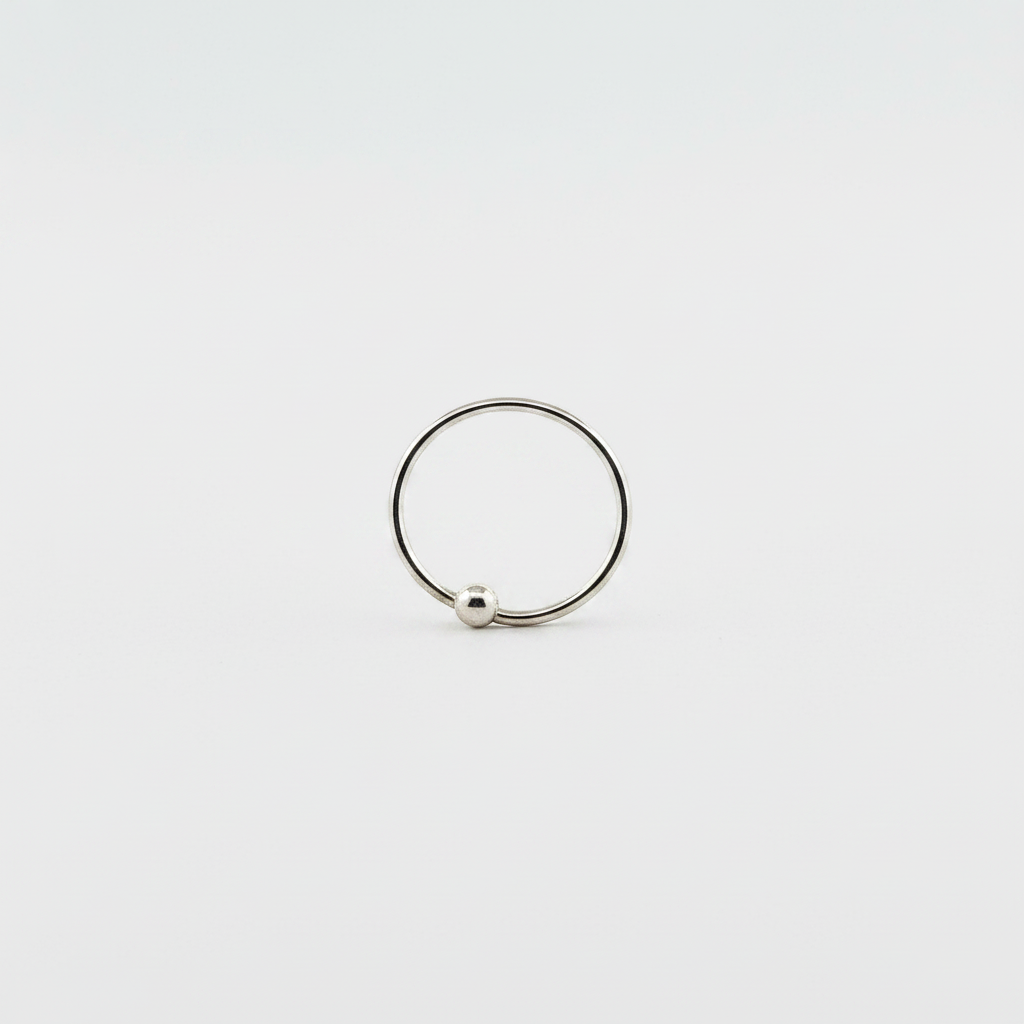 Enhanced Silver Hoop Nose Ring