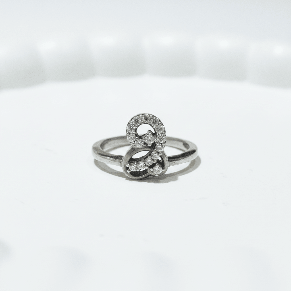 Enhanced White AD Stone Swirl Ring
