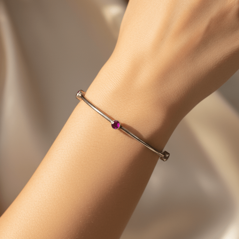 Pink AD Stone Bangle on Wrist