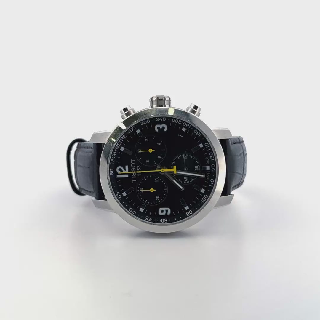 Tissot Chrono XL Watch | Swiss Quartz Chronograph with Black Dial & Yellow Accents