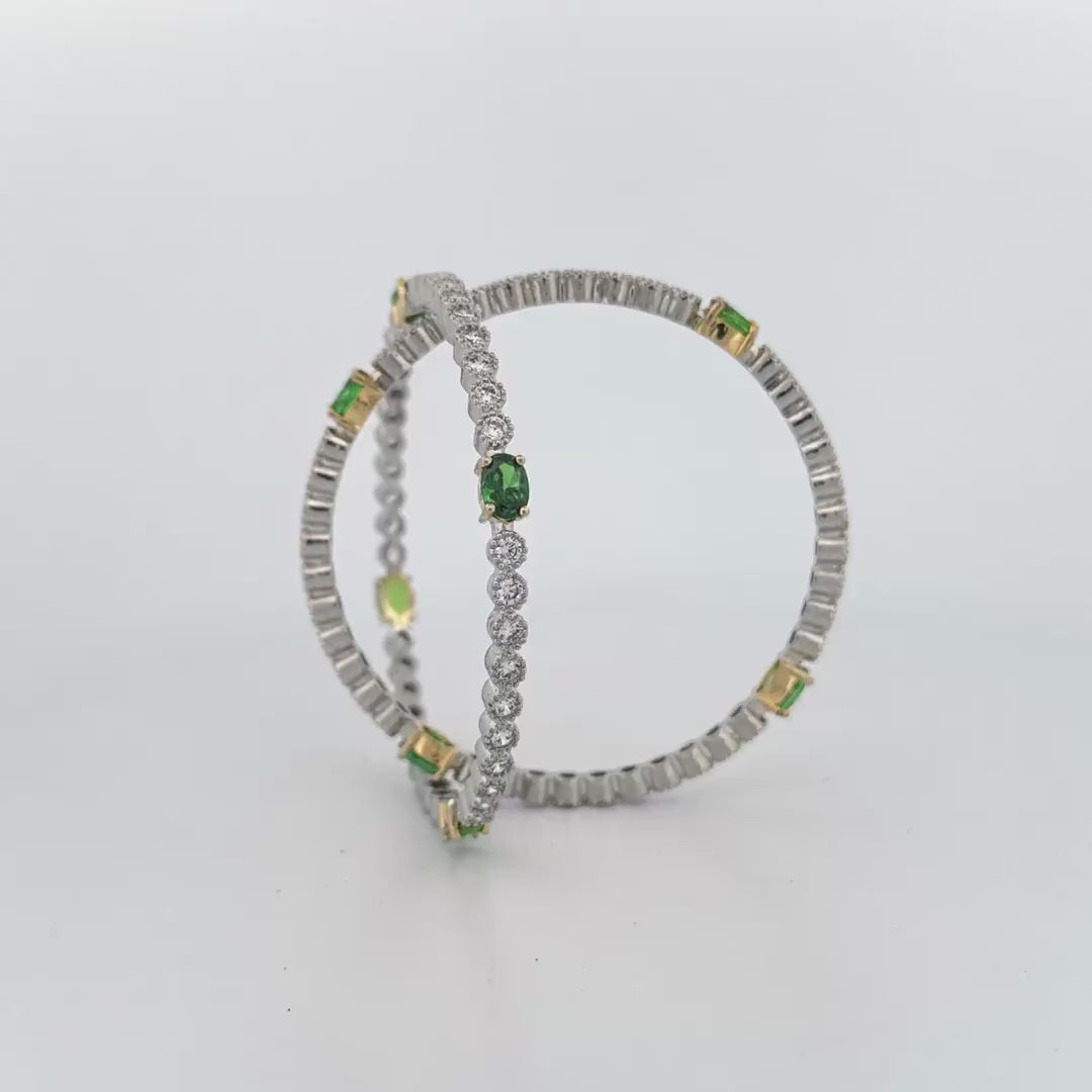 Swarovski-Inspired Silver Bangle | Sparkling Zirconia Style
