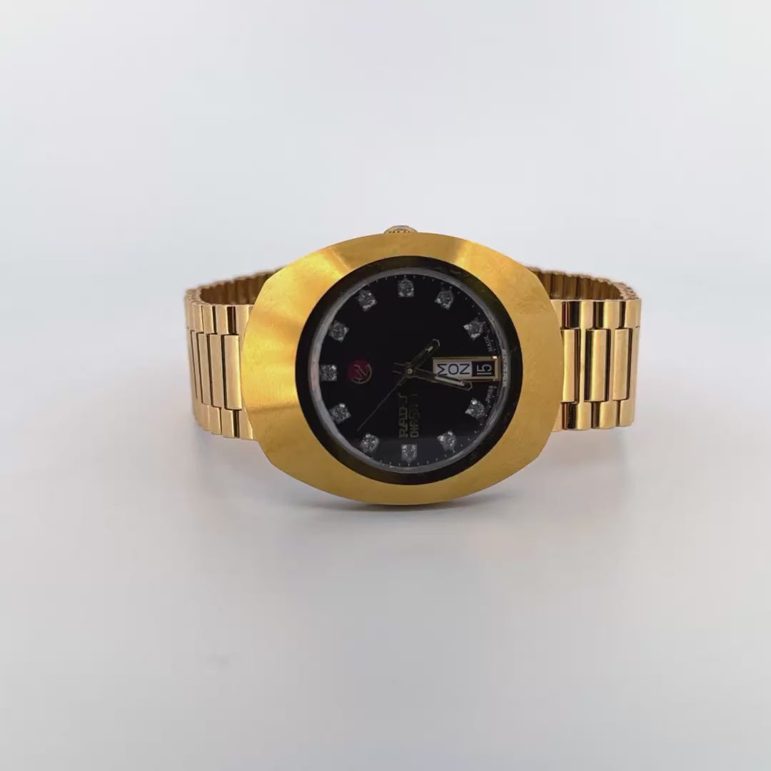 Rado DiaStar Gold Men’s Watch | Iconic Tonneau Case with Day-Date Function