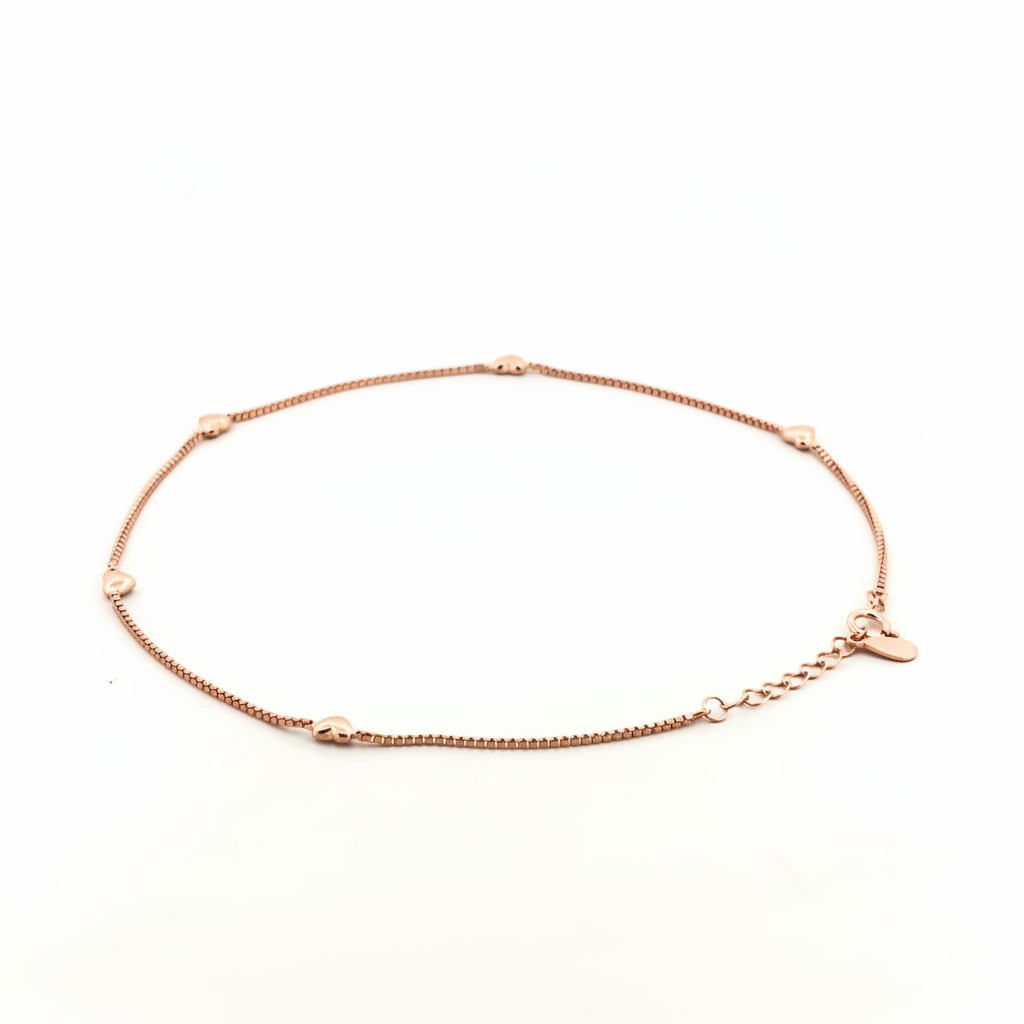 Rose Gold Mini Heart Anklet Brighter