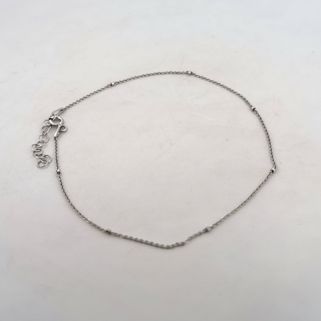 Minimal Beaded 925 Silver Anklet | Classic Everyday Office & Gifting Anklet For Women - image 2