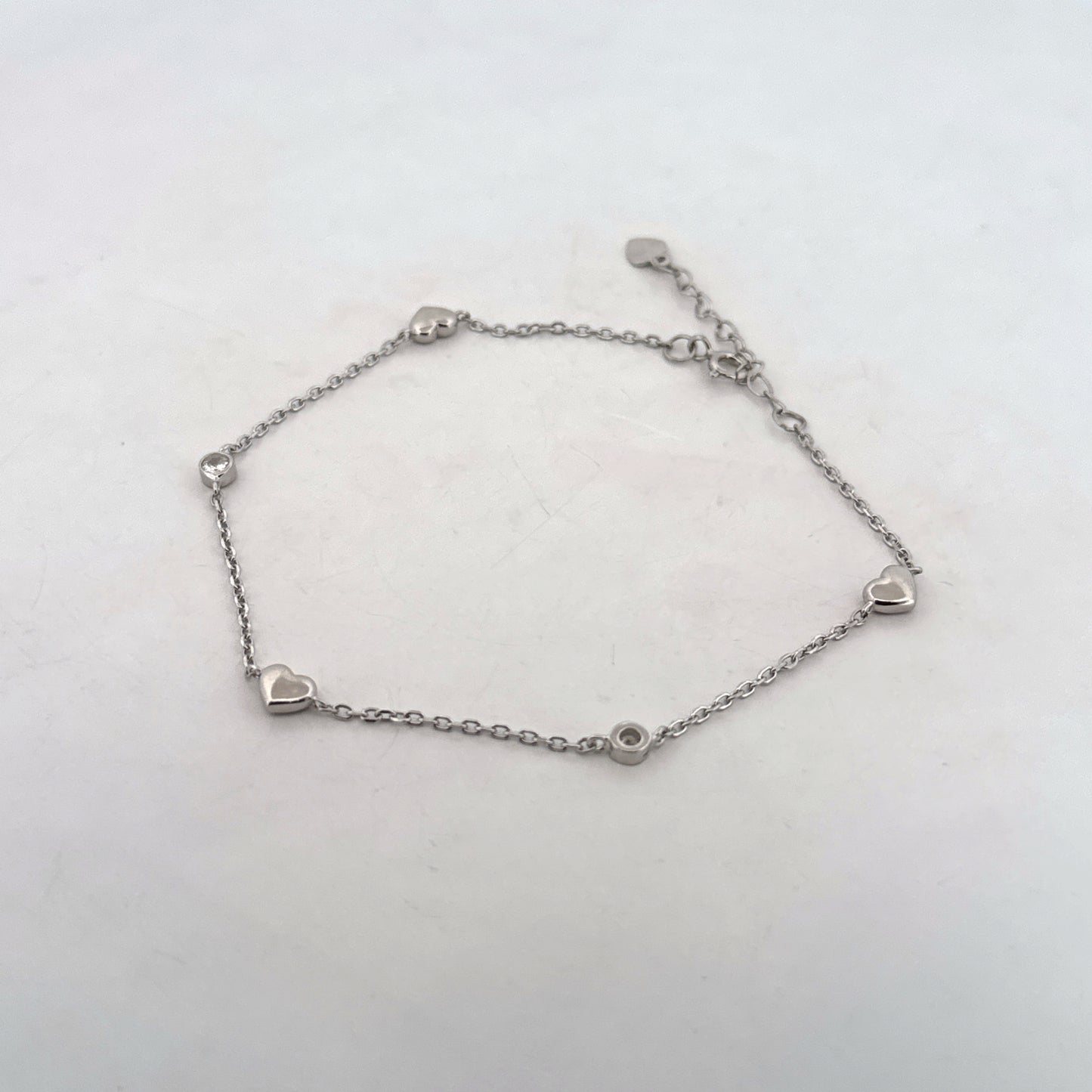 Sterling Silver Heart Charm Anklet | Minimal Everyday Silver Anklet For Daily Wear, Gifting & Party Styling - image 1