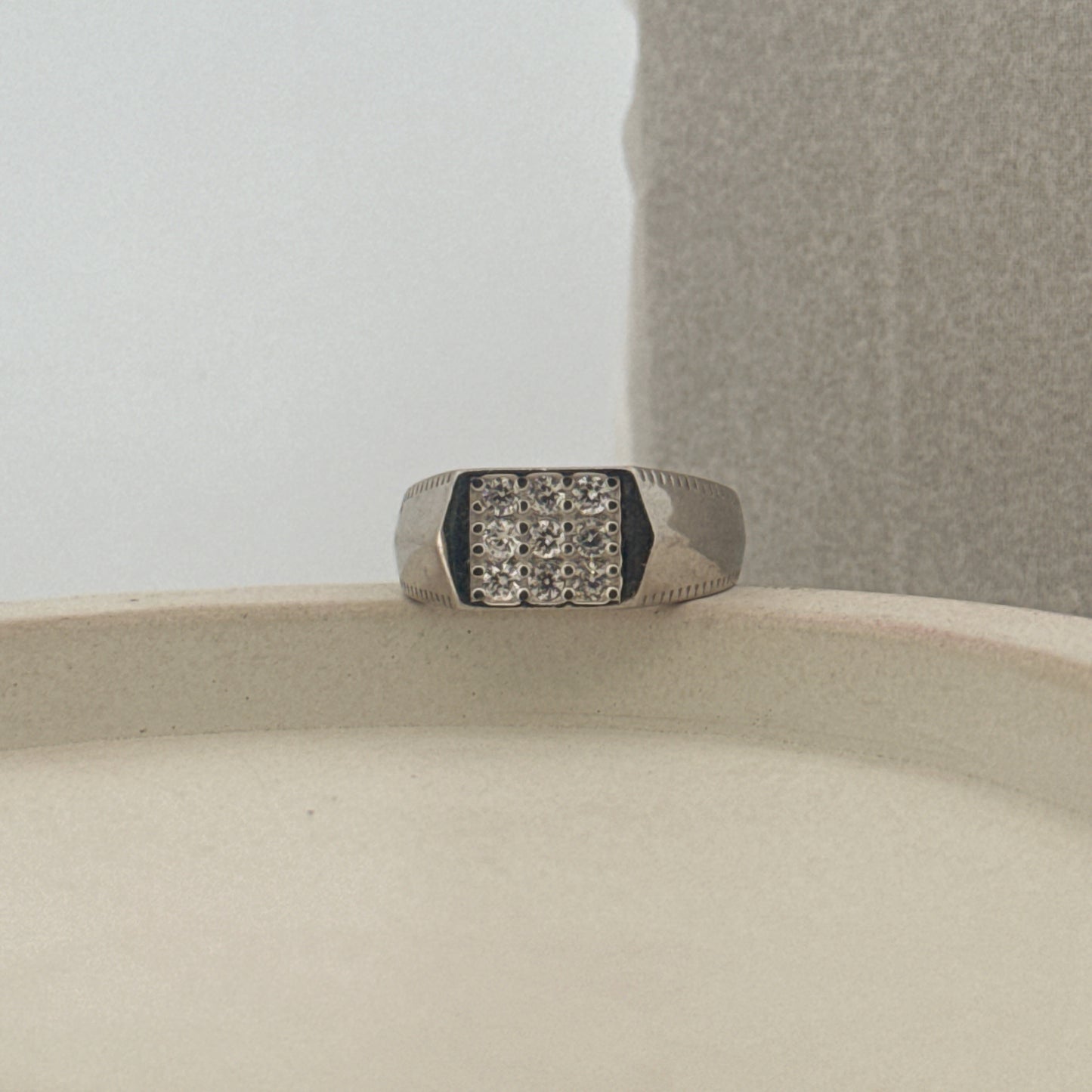 White AD Stone 925 Sterling Silver Ring | Classic Italian Design for Women - image 1