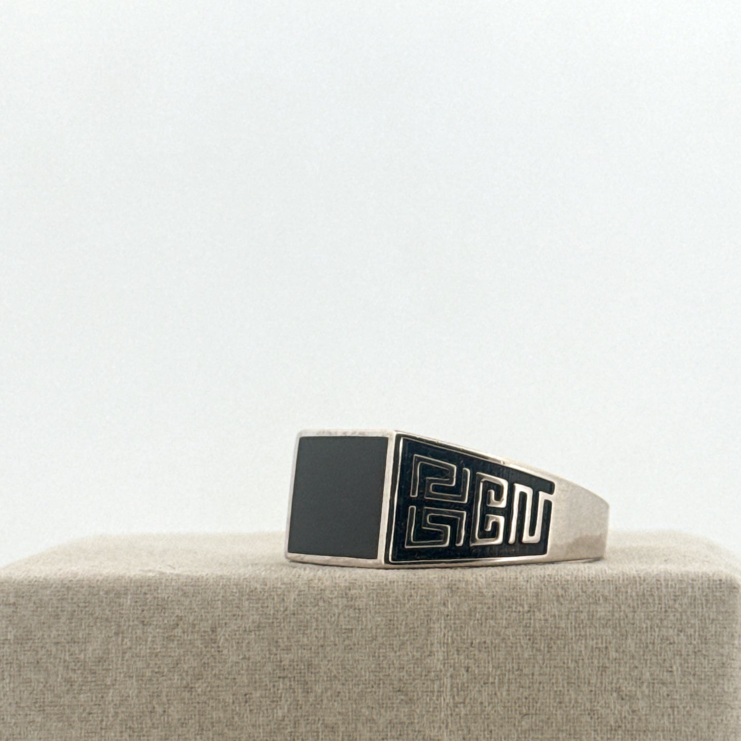 Enamel Italian 925 Silver Ring for Men | Rhodium-Plated Minimalist Design - image 1