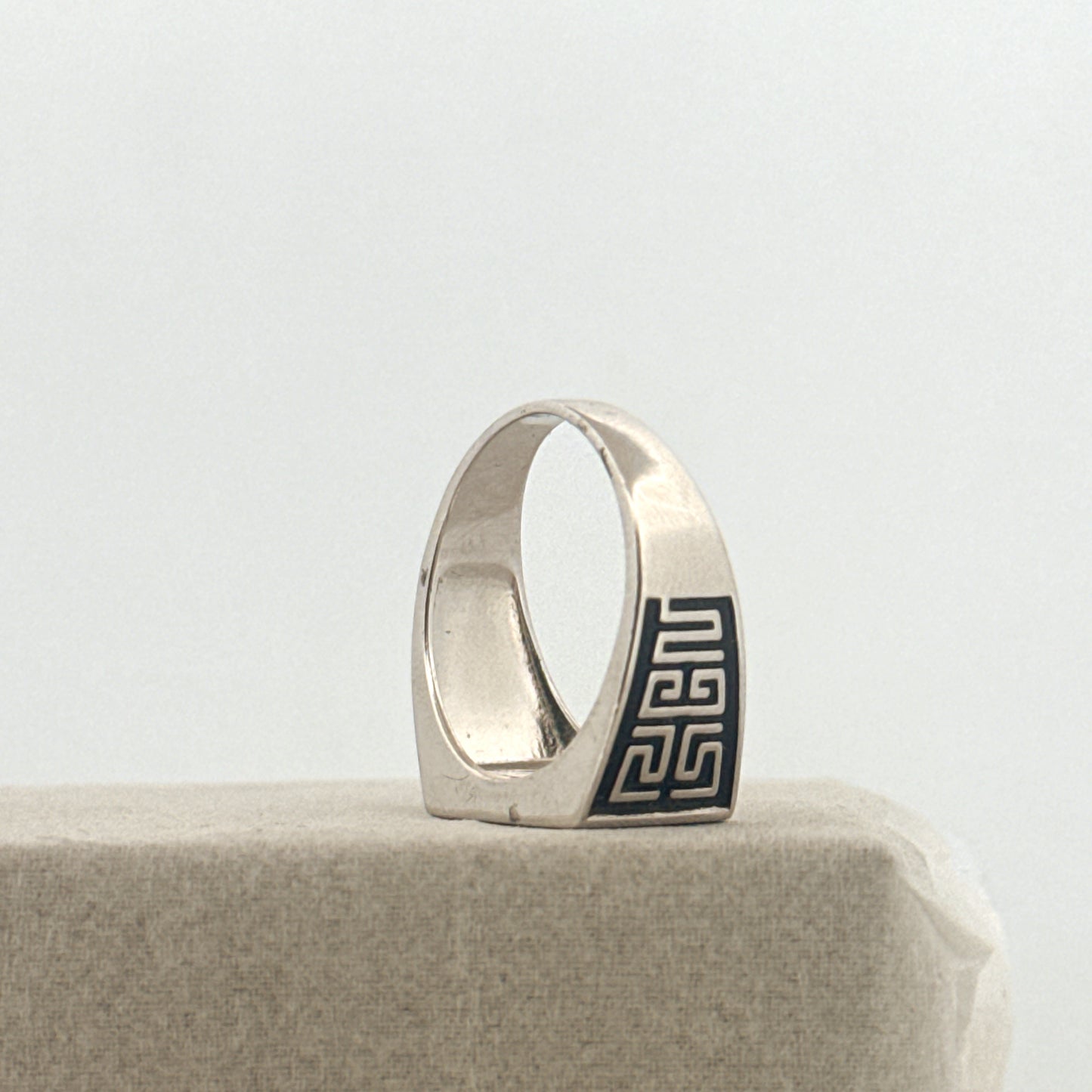 Enamel Italian 925 Silver Ring for Men | Rhodium-Plated Minimalist Design - image 2
