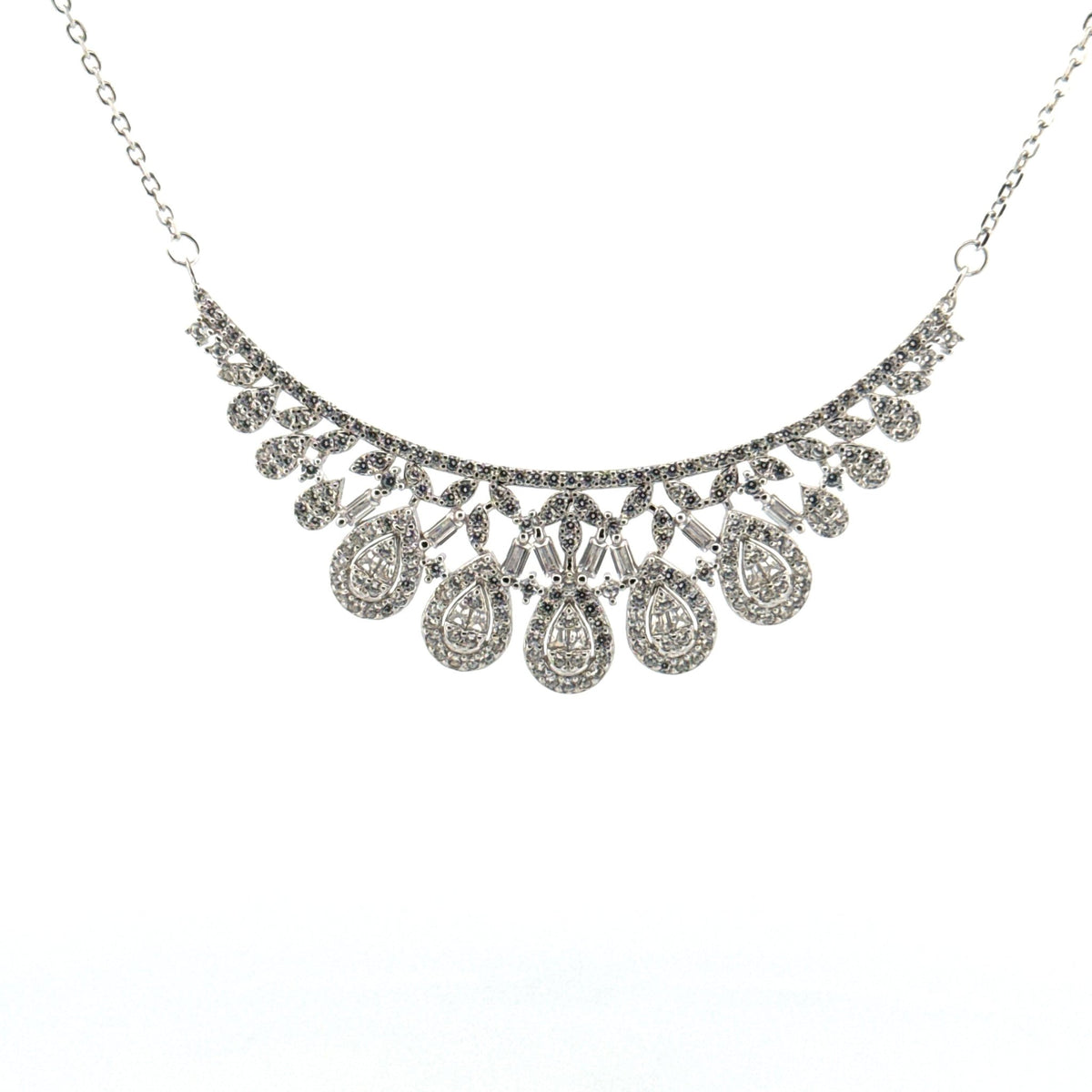 Micro Silver Set Y Necklace Silver – Micro Stone 925 Rhodium Style Elegant – Topco Silver